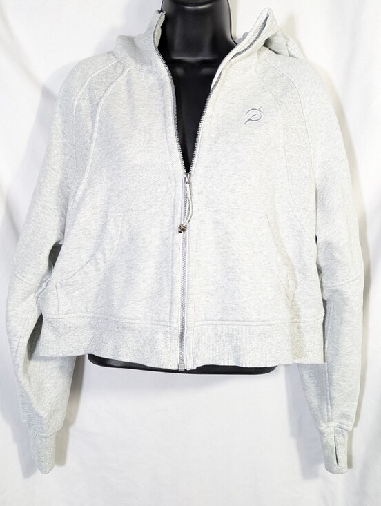 lululemon athletica Tops - Lululemon Peloton Women's Scuba Cropped Full-Zip Hoodie Gray Athletic XS-S
